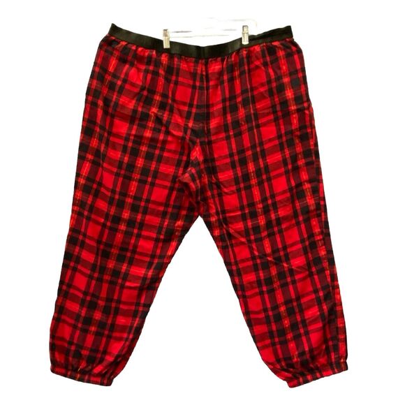 Victorias Secret pajama pant Plaid Holiday Metallic Gold cotton Velvet Waist 2XL - Picture 4 of 9